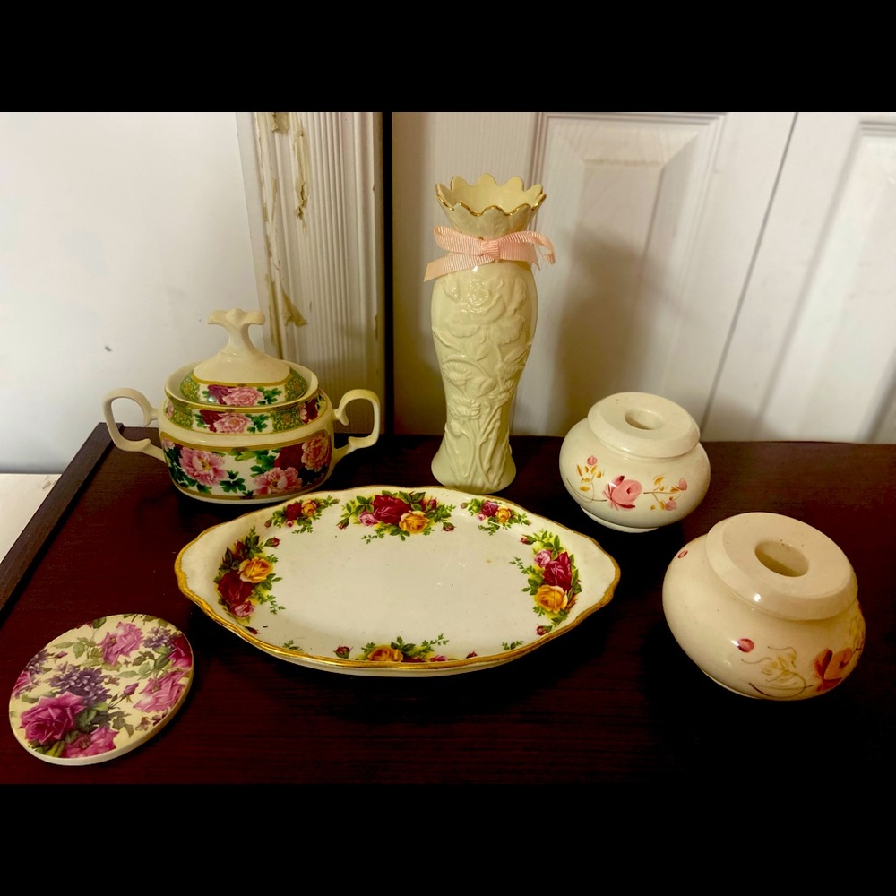 Odd glass pcs decor with roses